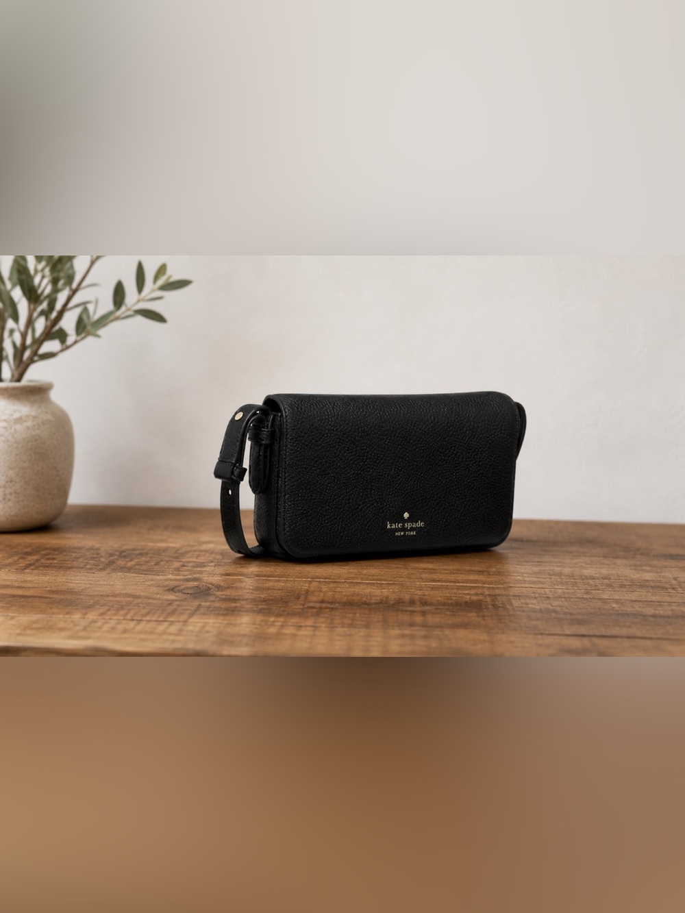 Kate Spade New York Juliette Mini Crossbody – Black Pebbled Leather NWT